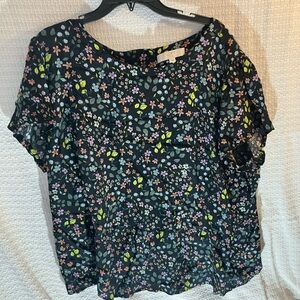 LOFT Black Floral Women's Blouse